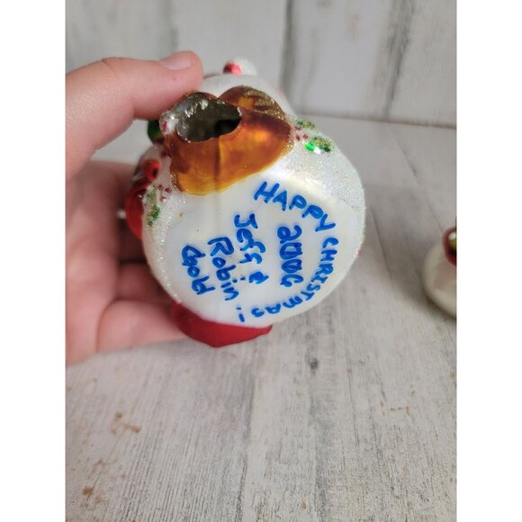 Snowman AS IS blown glass ornament Xmas Yankee Candle igloo - Picture 4 of 9